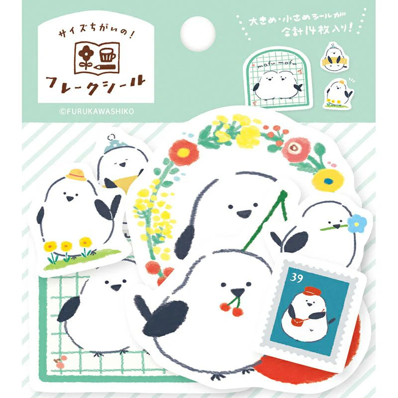 Watashi Biyori Flake Stickers- Fluffy Bird