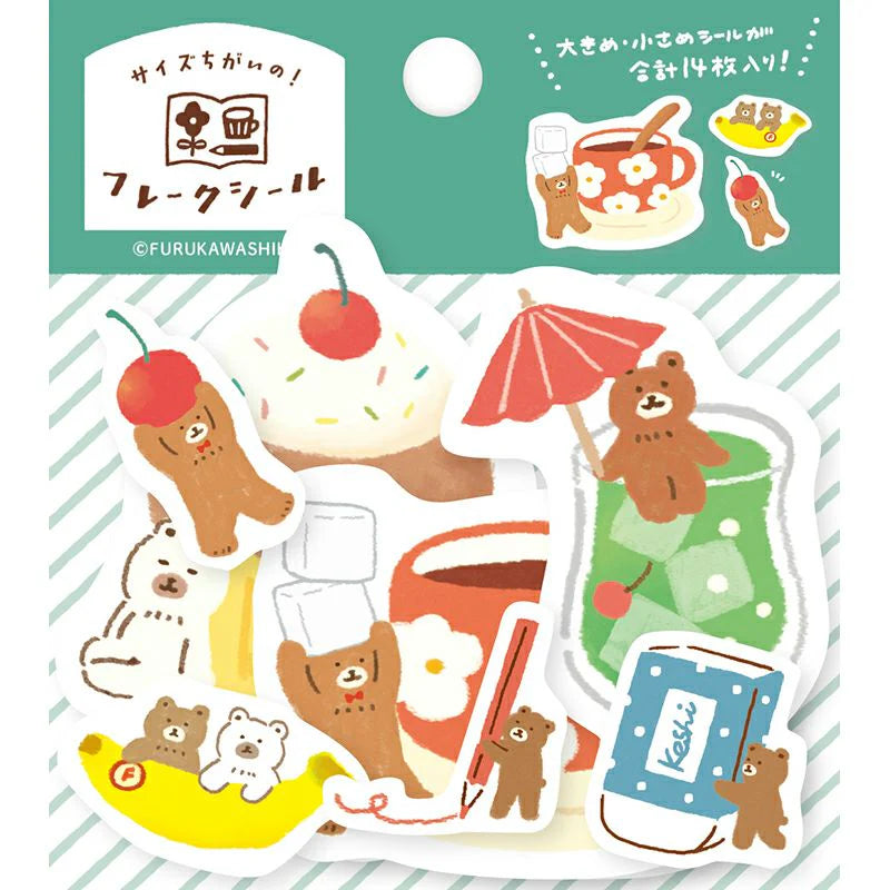 Watashi Biyori Flake Stickers- Helpful Bears