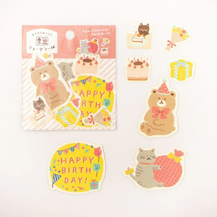 Watashi Biyori Flake Stickers- Celebrations