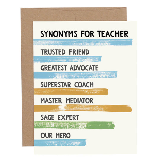 Teacher Synonym Greeting Card