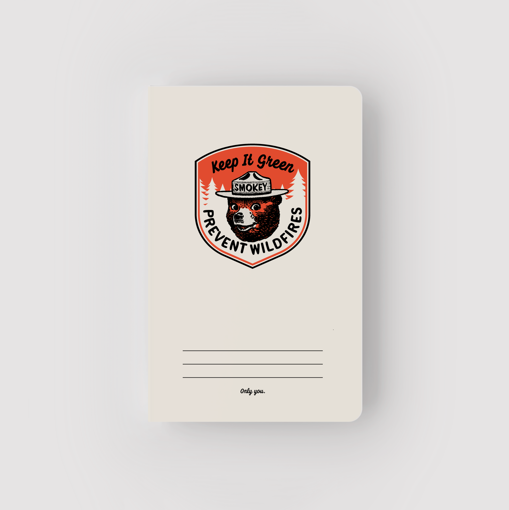 Smokey Bear Prevent Letterpress Mini Notebook