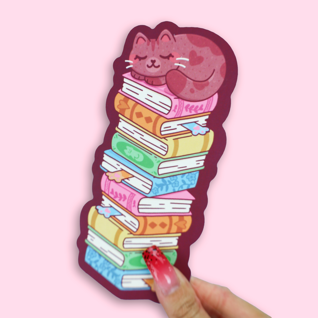 Book Stack Cat Bookmark
