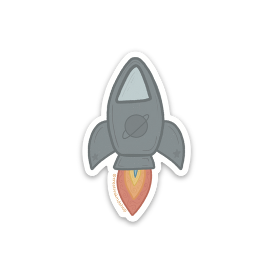 Rocket Ship Vinyl Sticker (Mini Sticker)