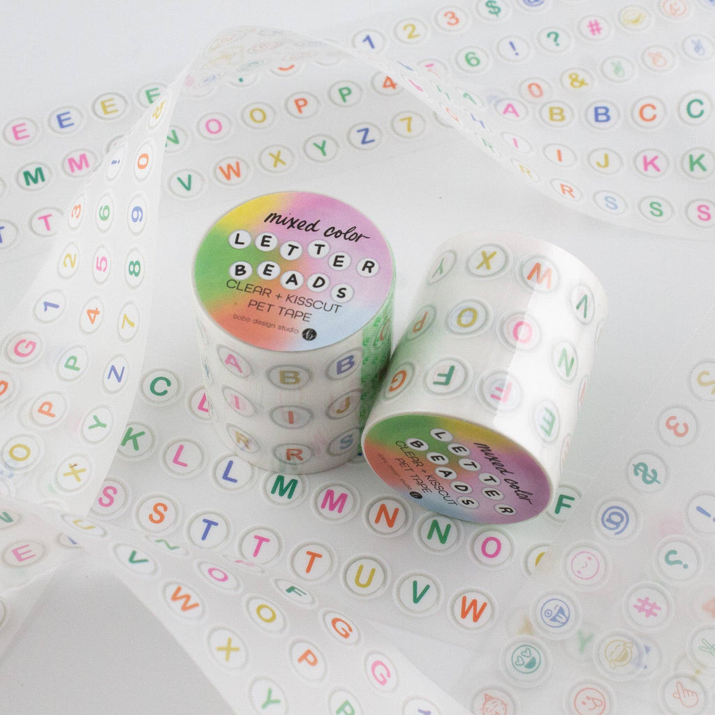 Multi-Color Letter Beads PET Tape - 50mm