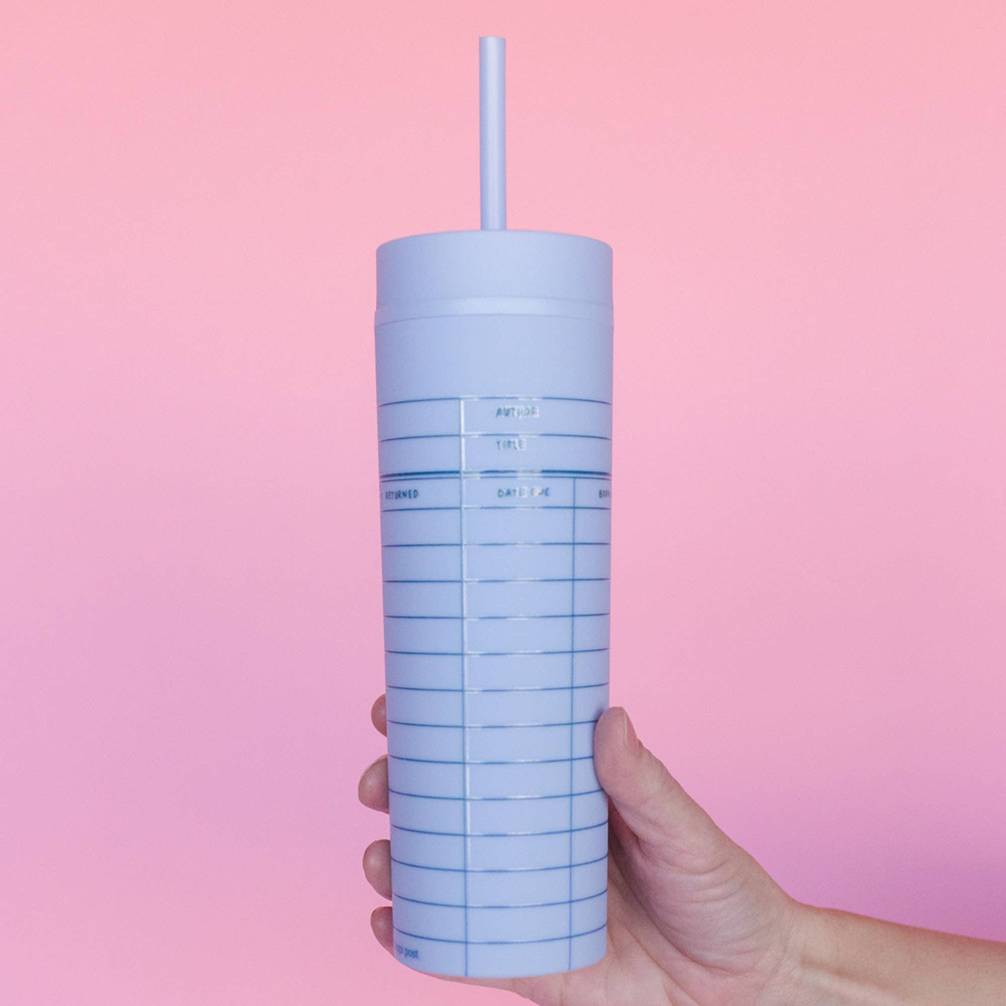 Library Card Tumbler- Periwinkle
