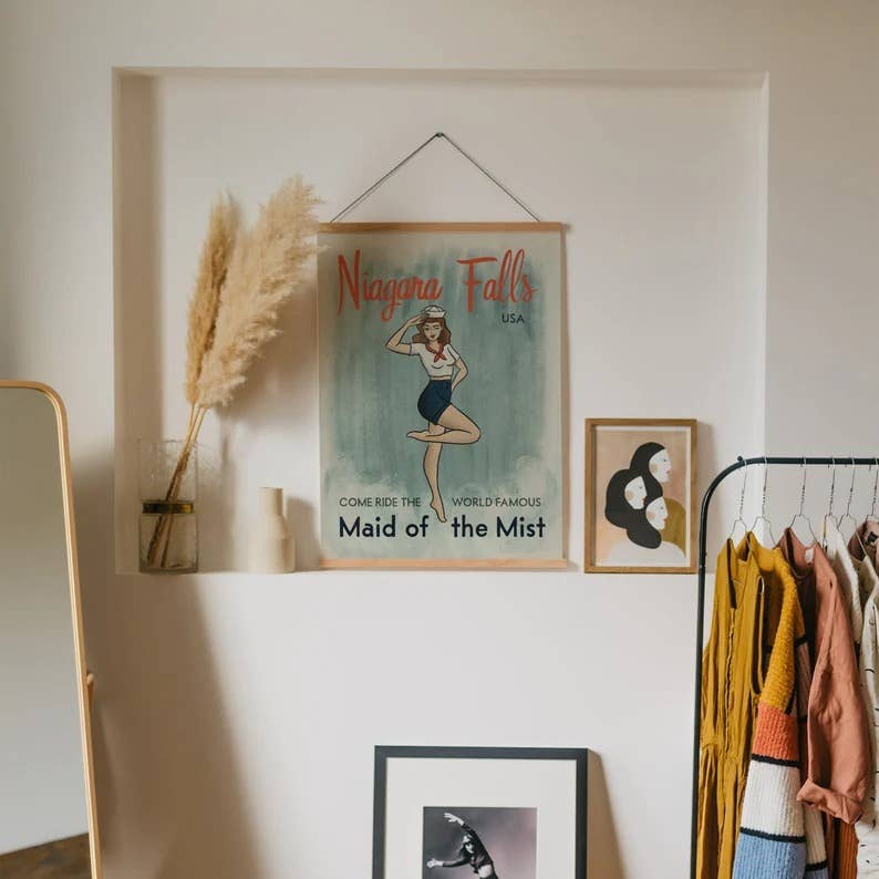 Niagara Falls Maid of the Mist Pin Up Art Print 9x12 inches