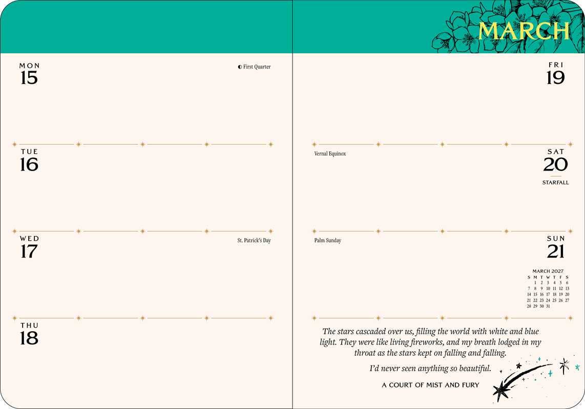 Court of Thorns and Roses 2027 Monthly/Weekly Planner Calendar by Sarah J.  Maas