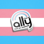 Sticker: I'm an Ally — Support Trans Rights with Pride Flag