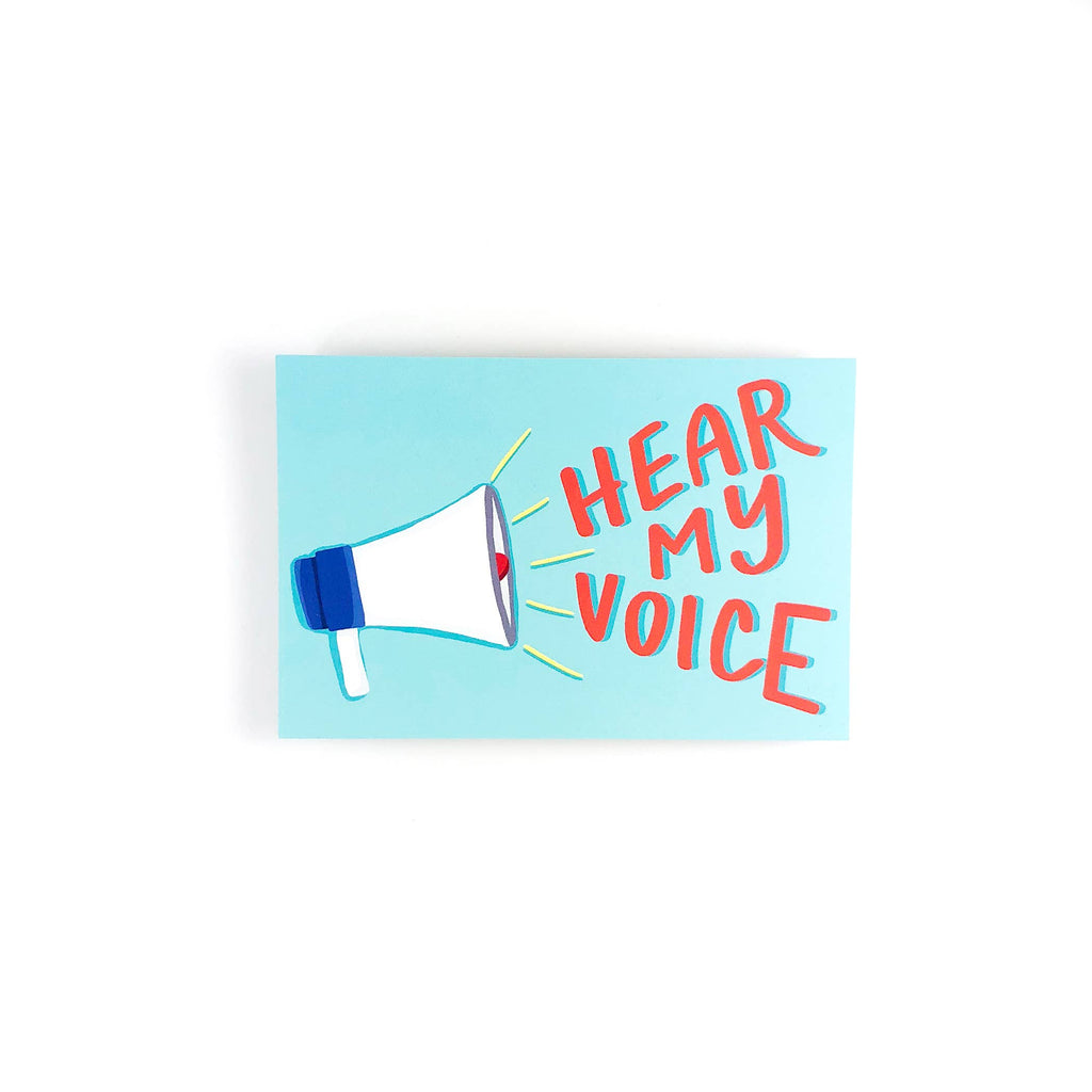 Hear My Voice Protest Postcard