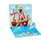 Pop-Up Pirate Ship Kids Card with Dogs- Ahoy!
