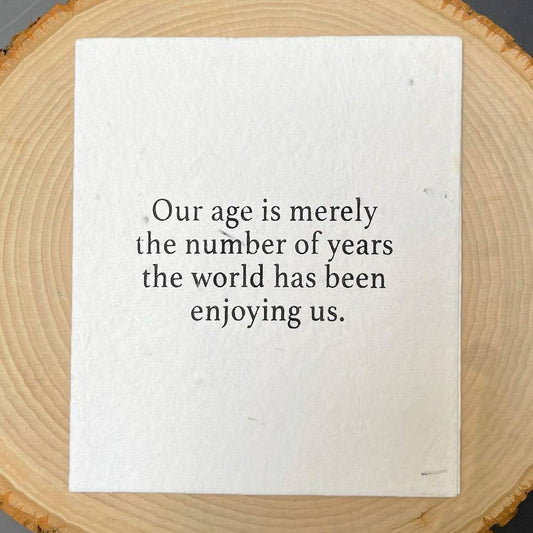 Age Is Merely The Number Card