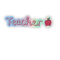 Holographic "Teacher" Apple Sticker