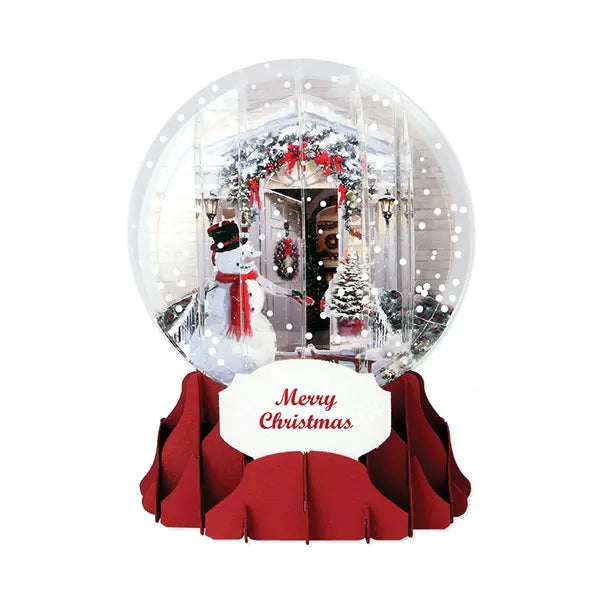 Holiday Door Christmas Snow Globe Greeting Card