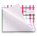 Happy Plaid Covered Weekly Planner