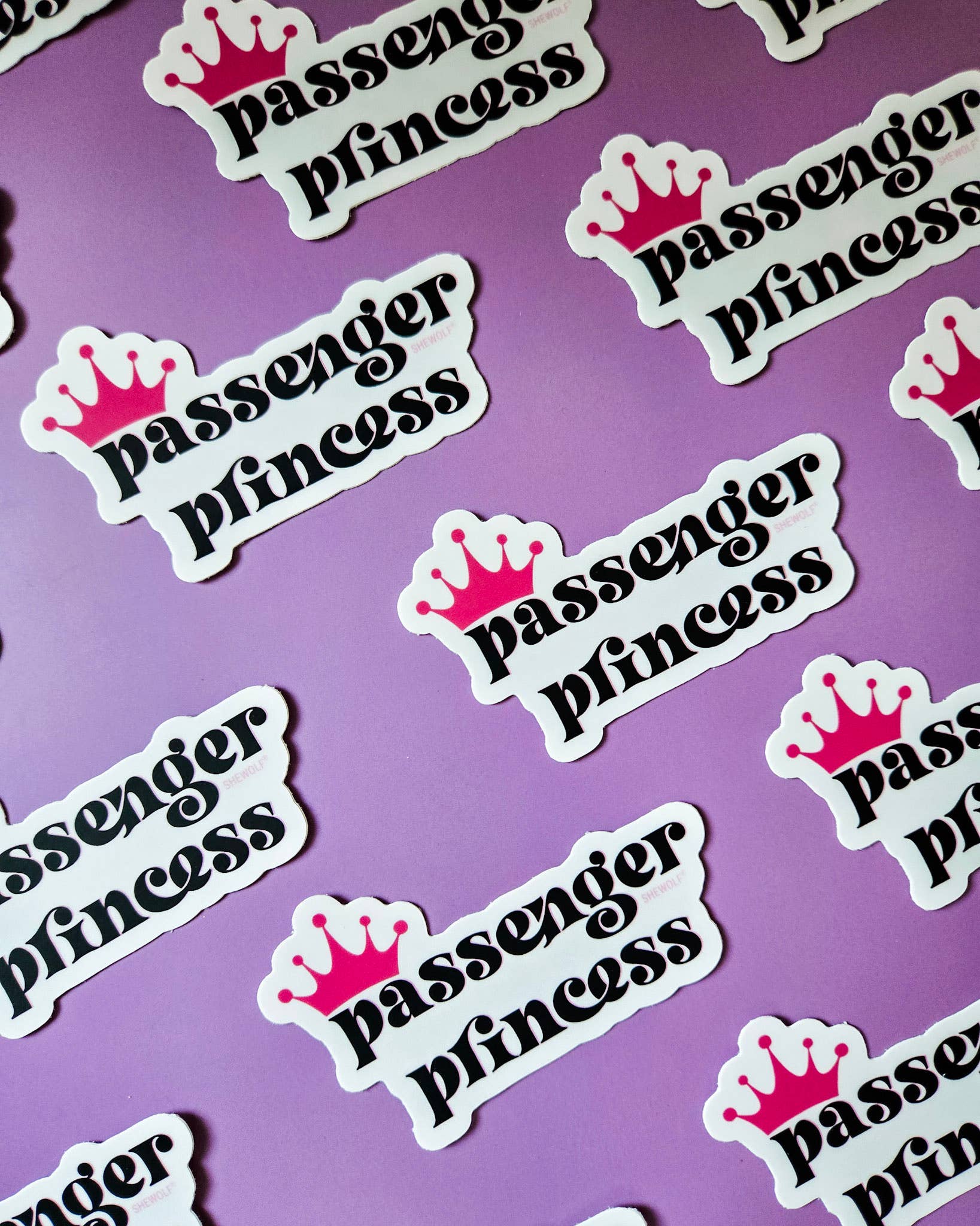 Sticker: Passenger Princess - Fun Snarky Decal with Crown