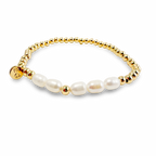 Morse Code Bracelet - Hope - Pearl & Gold Plated