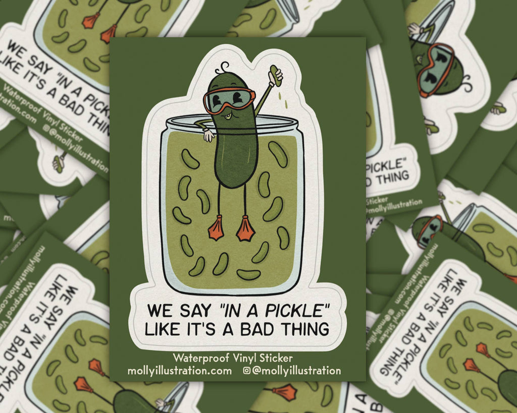 In a Pickle Illustrated Sticker