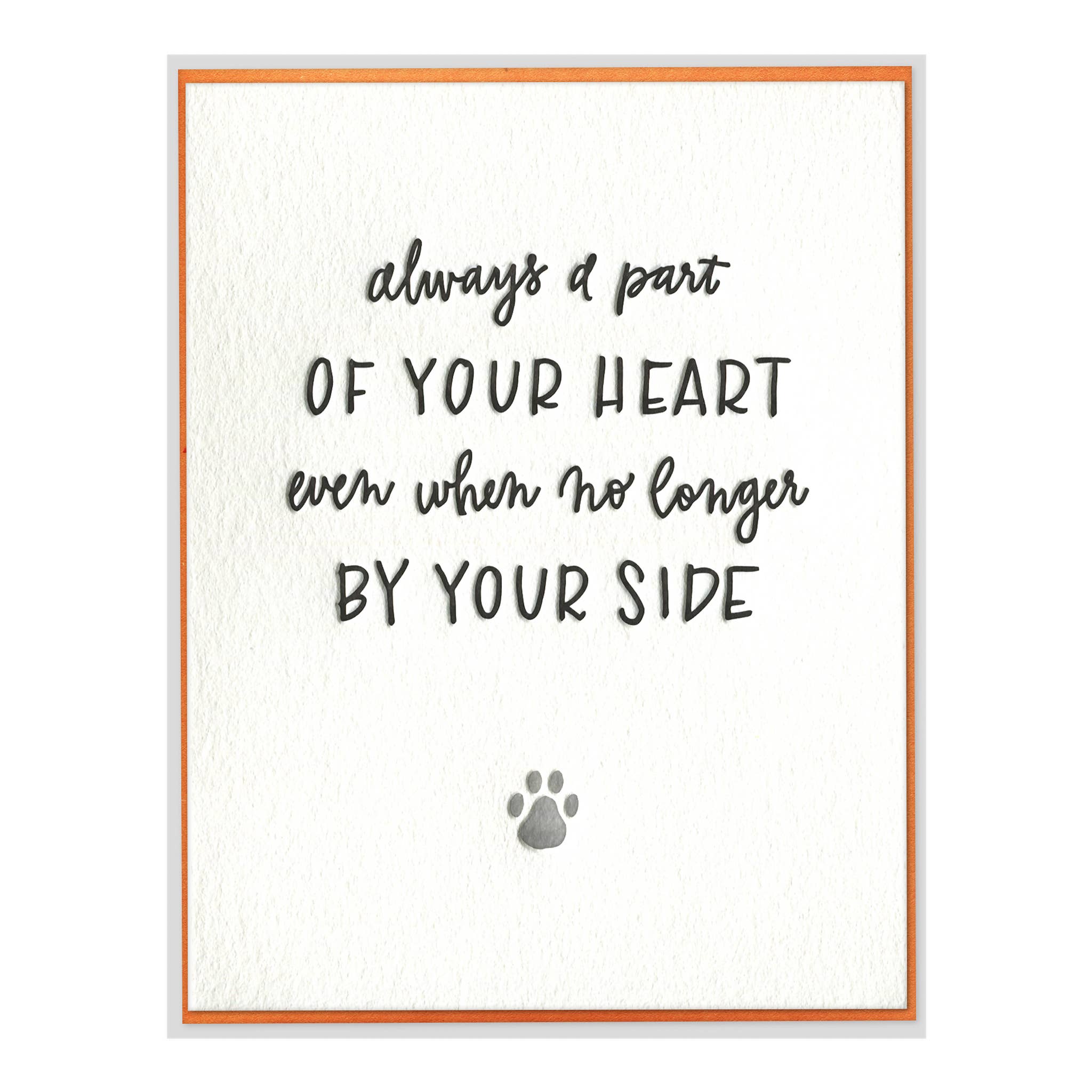 Always in Your Heart Letterpress Pet Sympathy Card