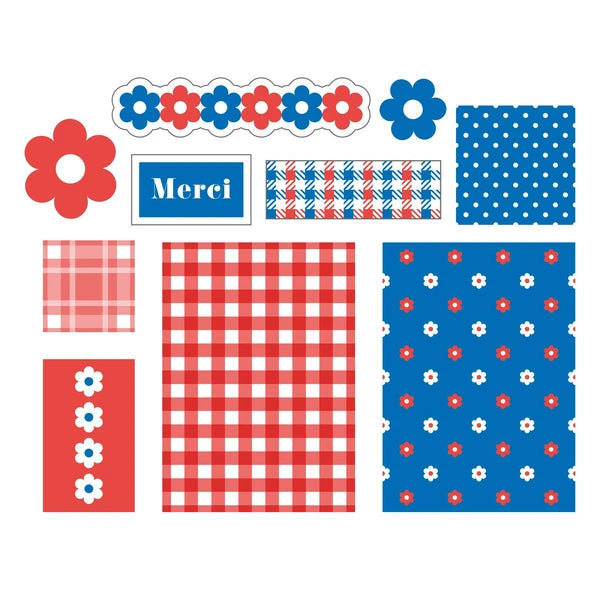 Poppie Retro Flower Sticker Flakes