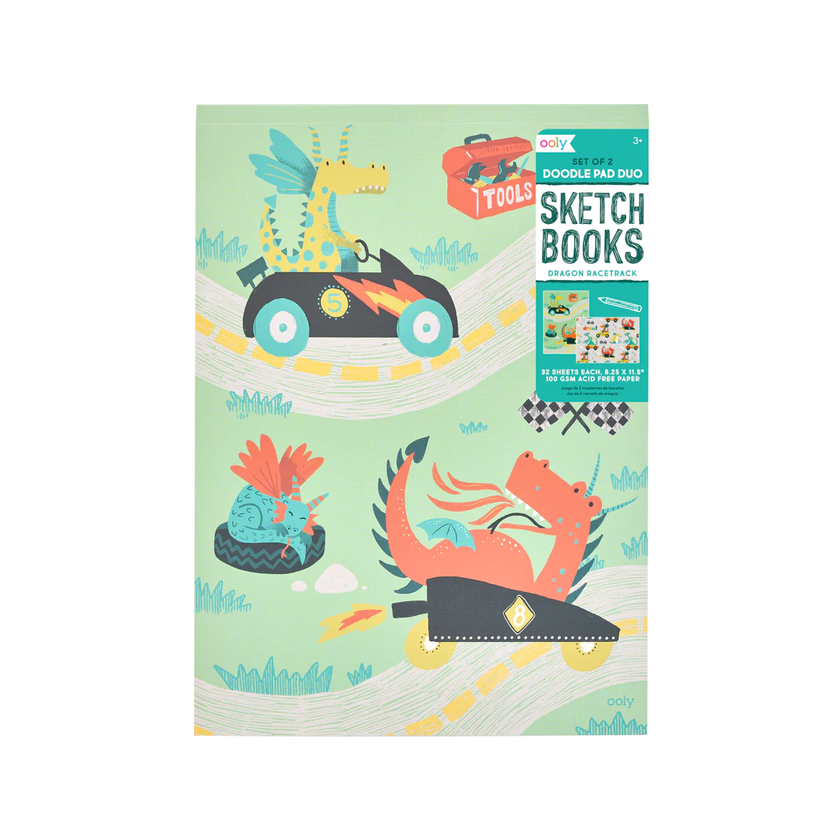 Dragon Race Tracks Doodle Pad Duo Sketchbooks - Set of 2