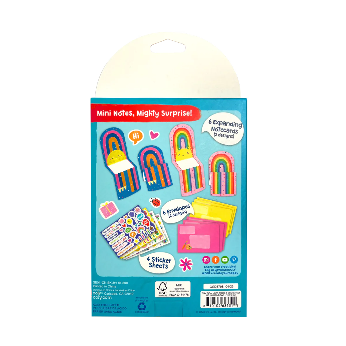 Tiny Tadas! Note Cards and Sticker Set - Hello Rainbows