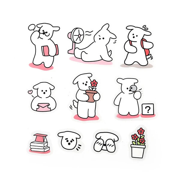 Petit Puppy Clear Stickers- Lovely