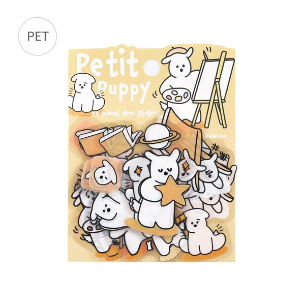 Petit Puppy Clear Stickers- Playful