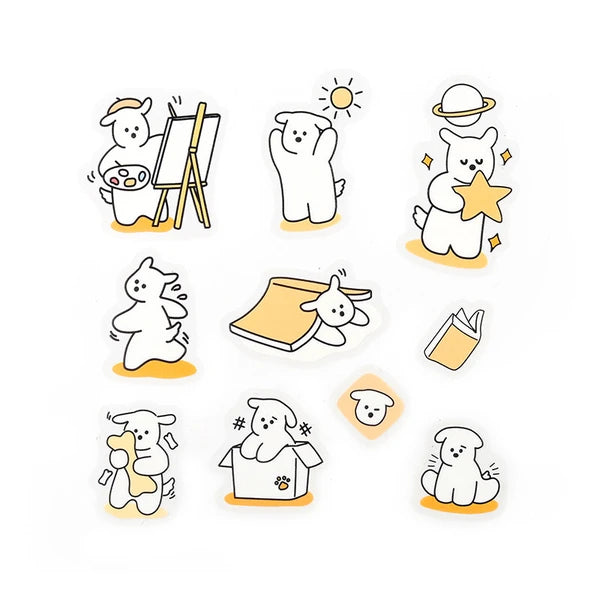 Petit Puppy Clear Stickers- Playful