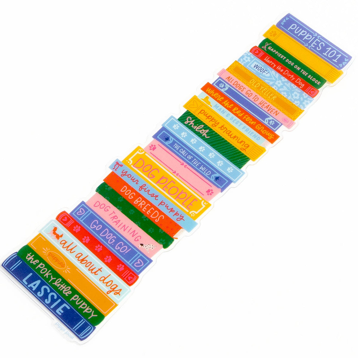 Dog Book Stack Transparent Bookmark