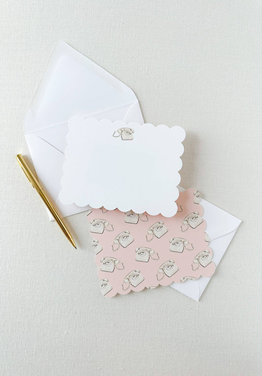 Vintage Phone Scalloped Notecards