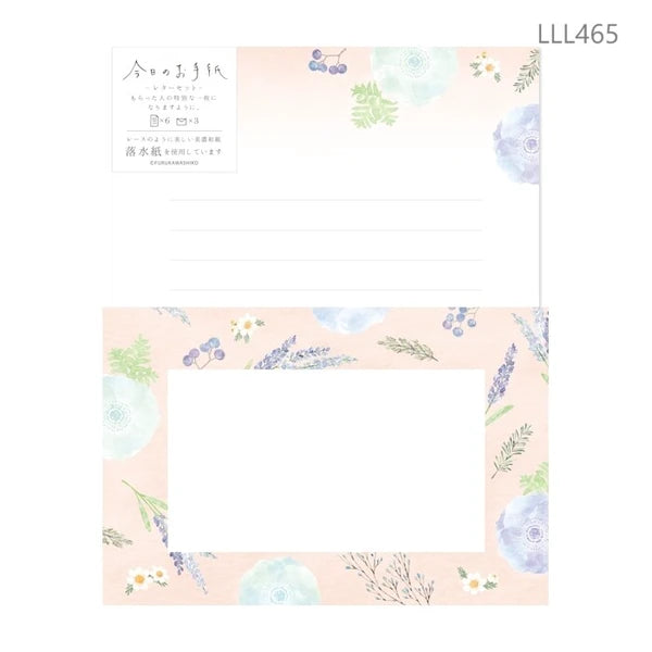 Blue Flowers and Fruits Letter Set