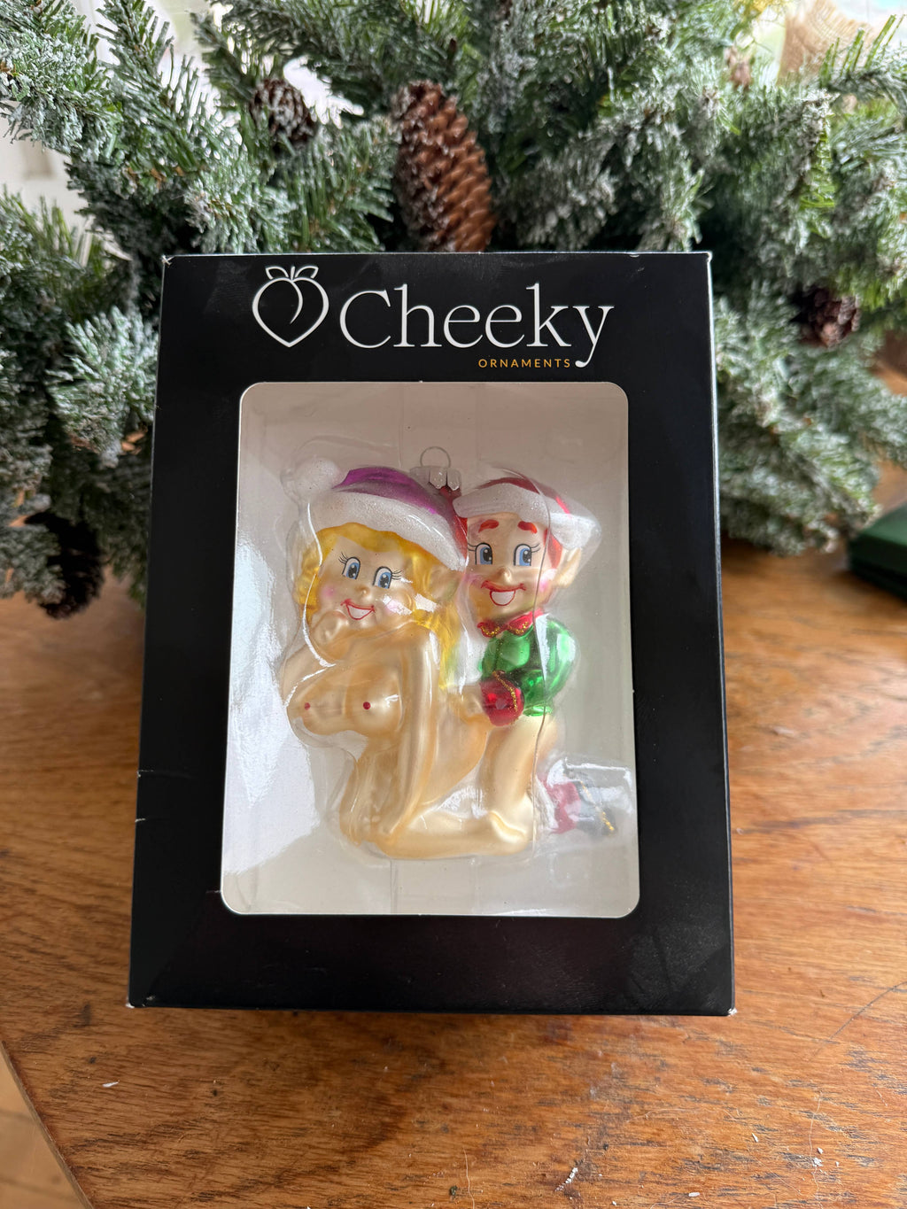 Naughty Santa and Mrs. Claus Christmas Ornament