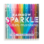 Rainbow Sparkle Glitter Markers - Set of 15