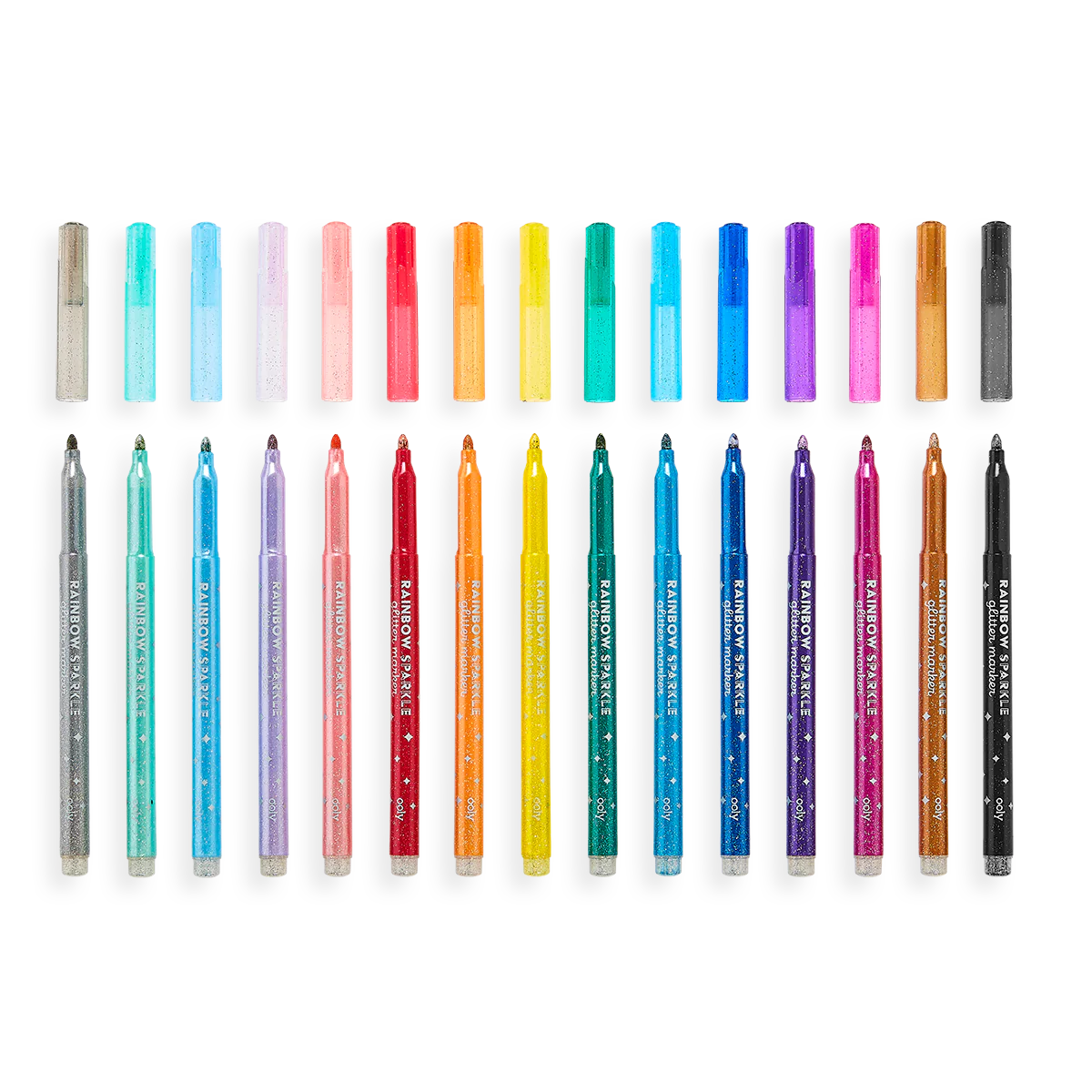 Rainbow Sparkle Glitter Markers - Set of 15