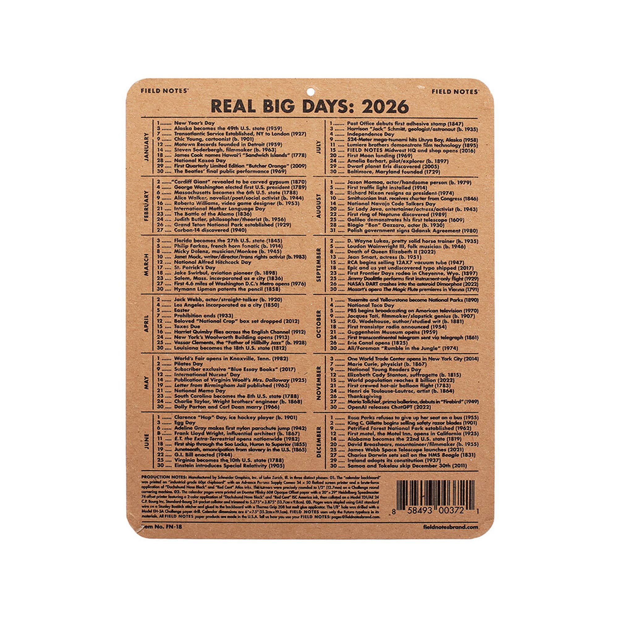 2026 15-Month Work Station Calendar