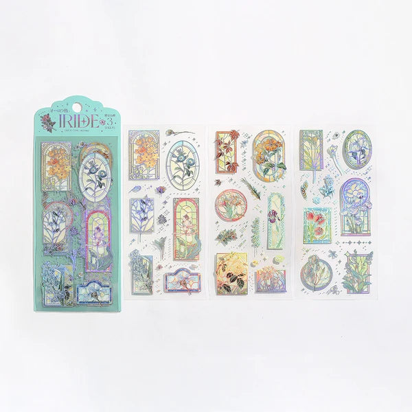 IRIDE Clear Planner Stickers- Stained Glass