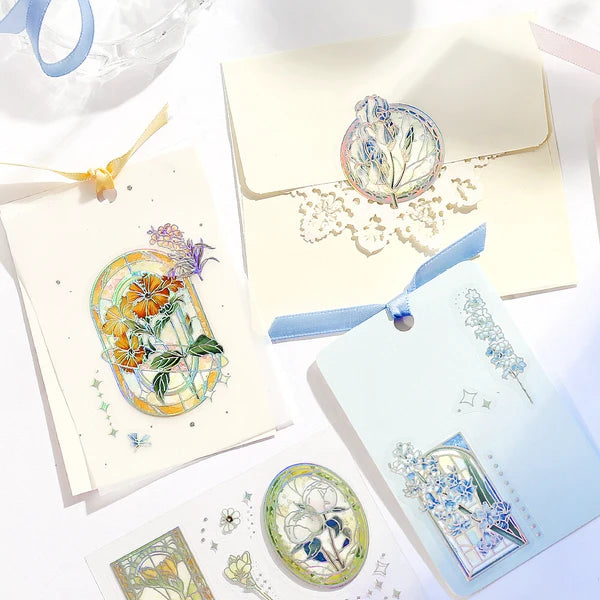 IRIDE Clear Planner Stickers- Stained Glass