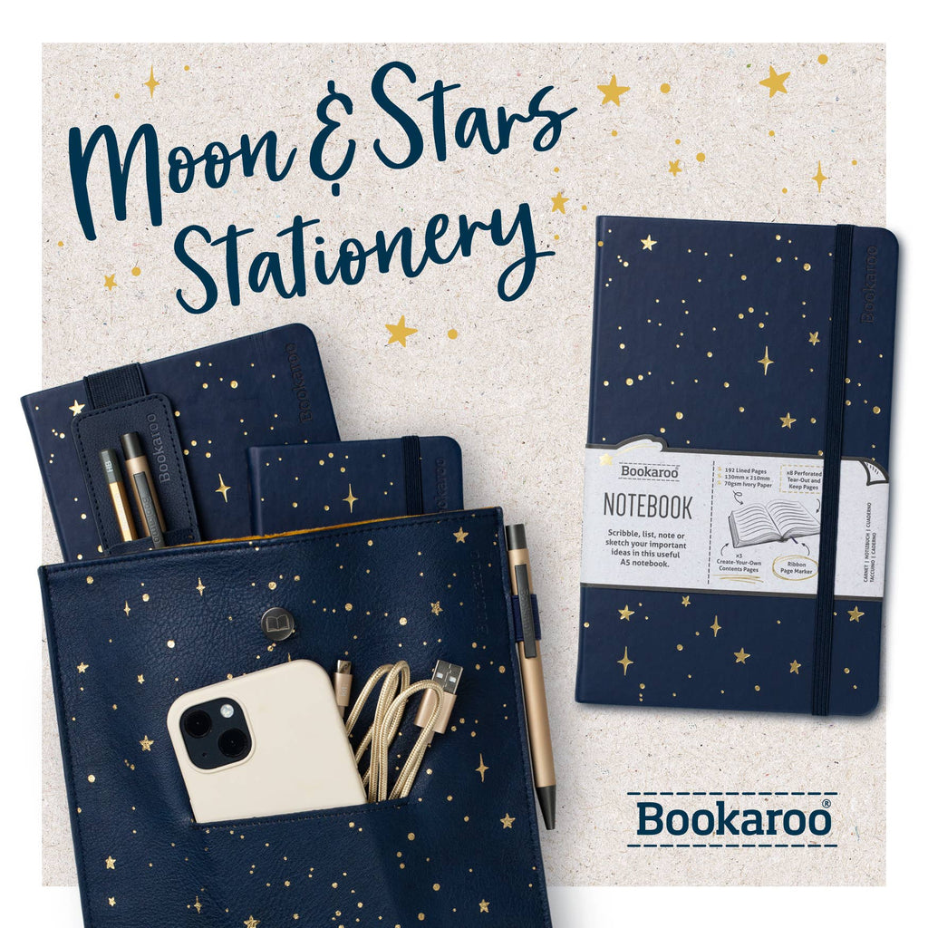 Bookaroo A5 Journal- Stars and Moons