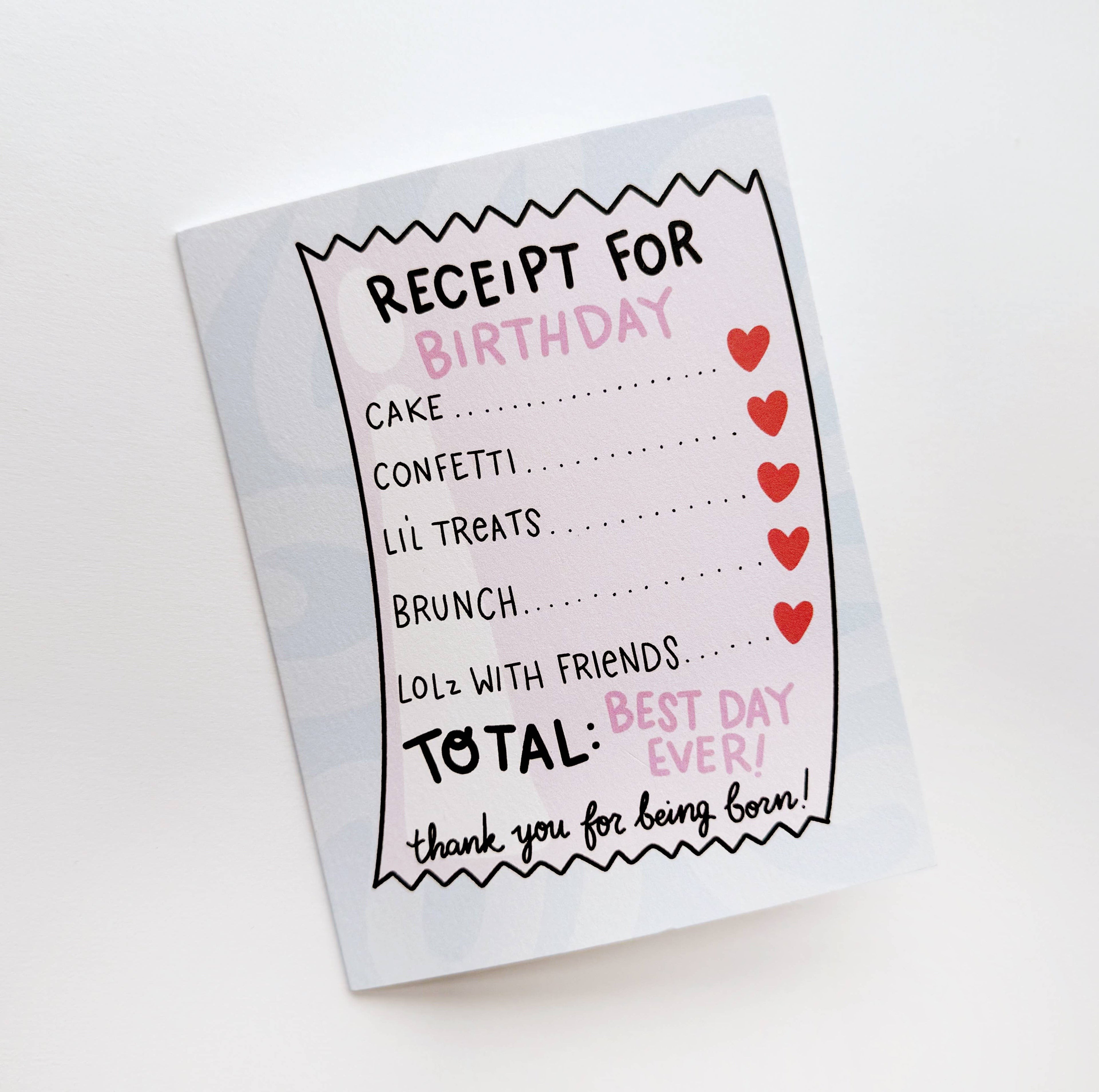 Birthday Receipt Card