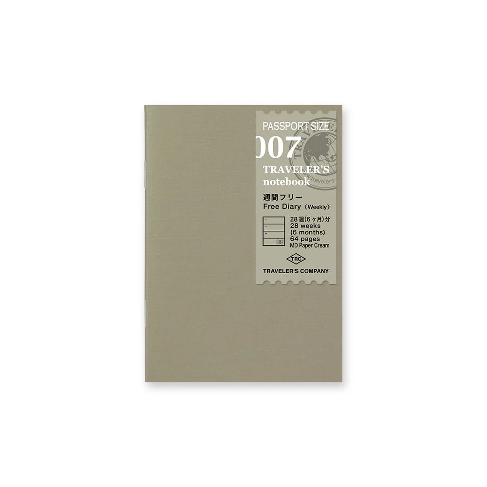 Traveler's Notebook P-007 Free Diary - Weekly - Passport size
