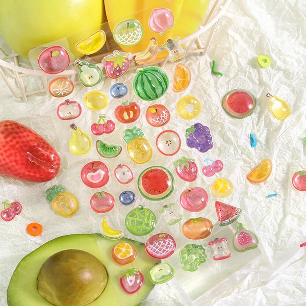 Cute Fruits - 3D Sticker Sheet - Kyururun
