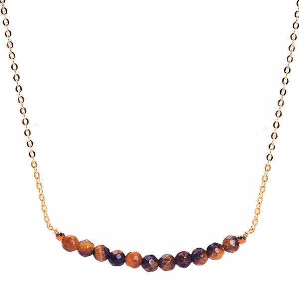 Tiger Eye Smile Bracelet- 14k Gold Dipped