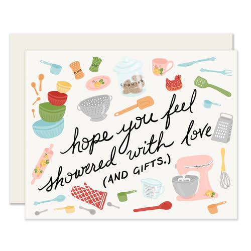 Showered with Love and Gifts Bridal Shower Card