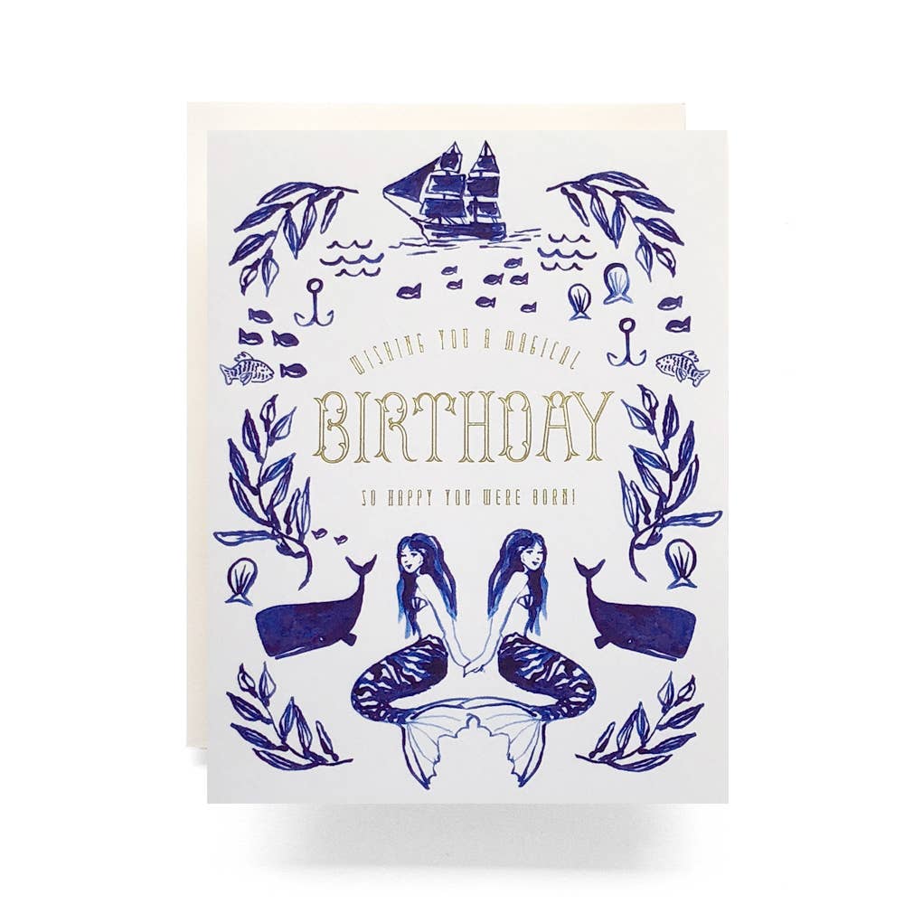 Navy Nautical Birthday Card