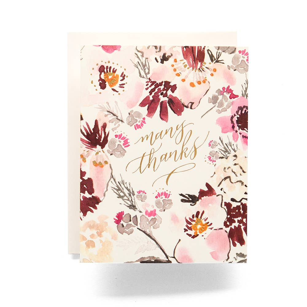 Floral Many Thanks Card