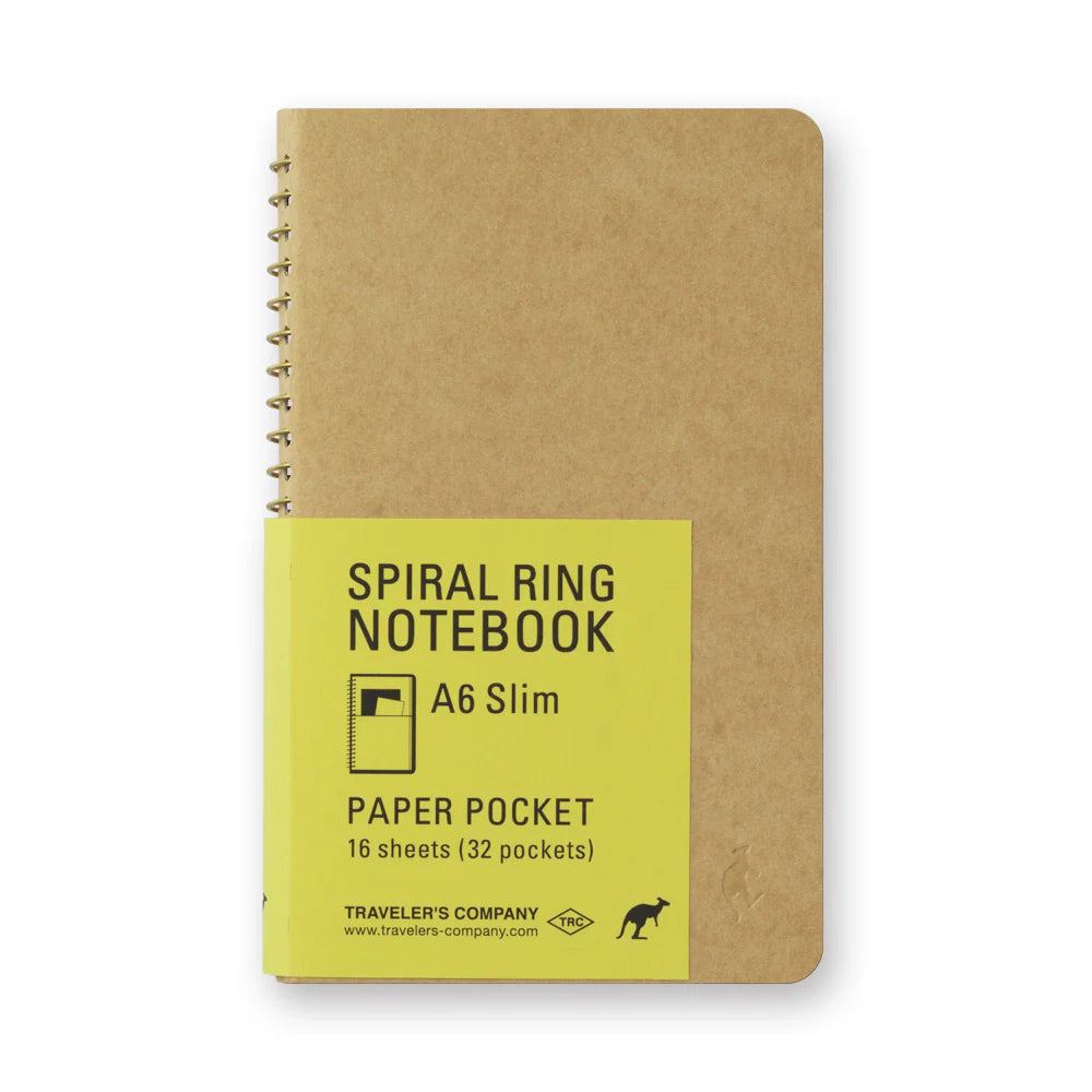 TRC A6 Slim Spiral Ring Notebook with Paper Pocket