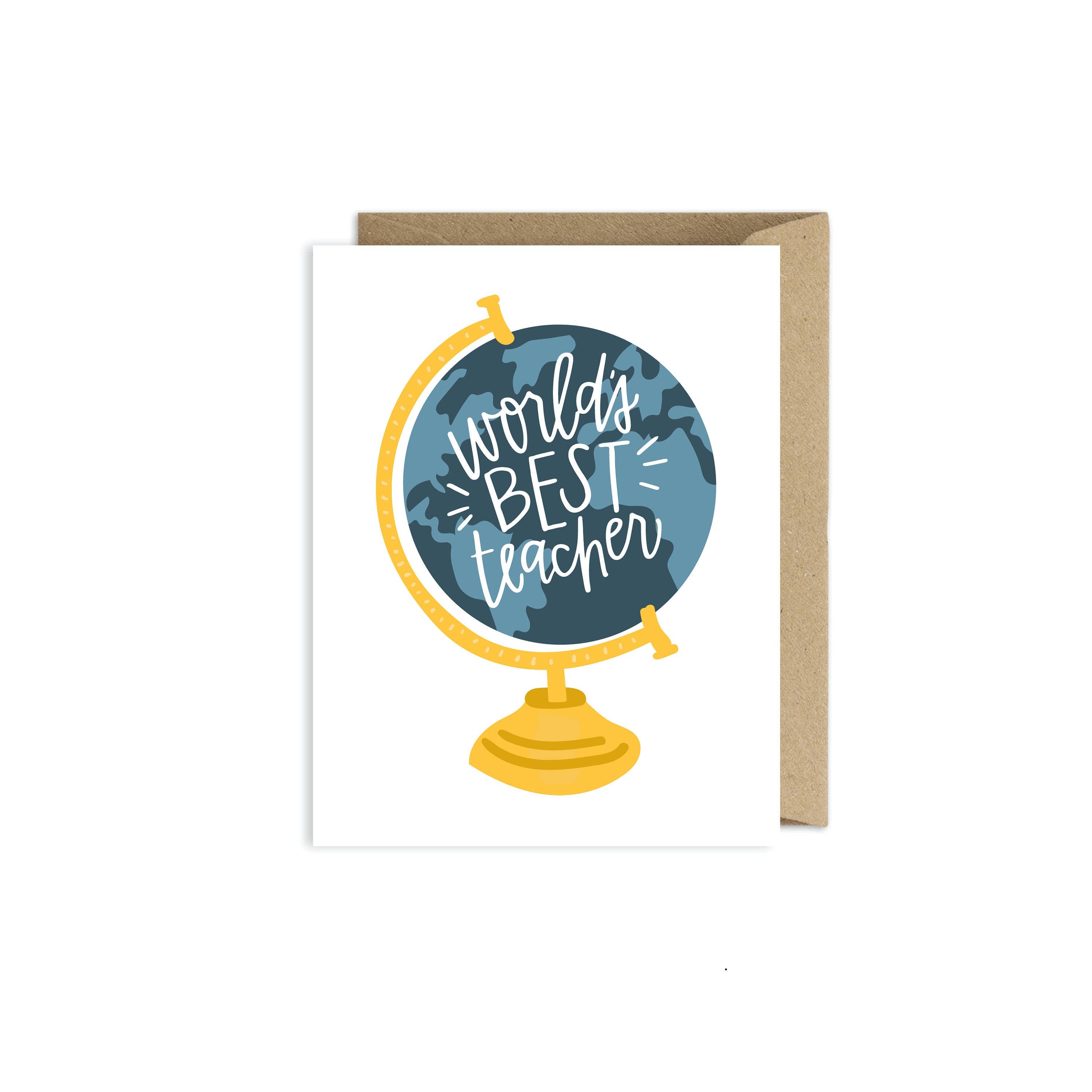 World's Best Teacher Globe Card