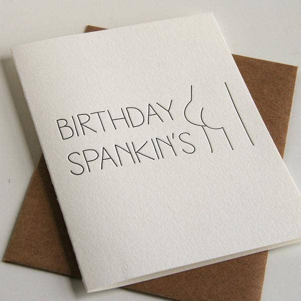 Birthday Spankings - Letterpress Birthday Greeting Card