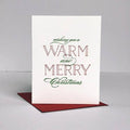 Warm & Merry - Classic Letterpress Christmas Holiday Card