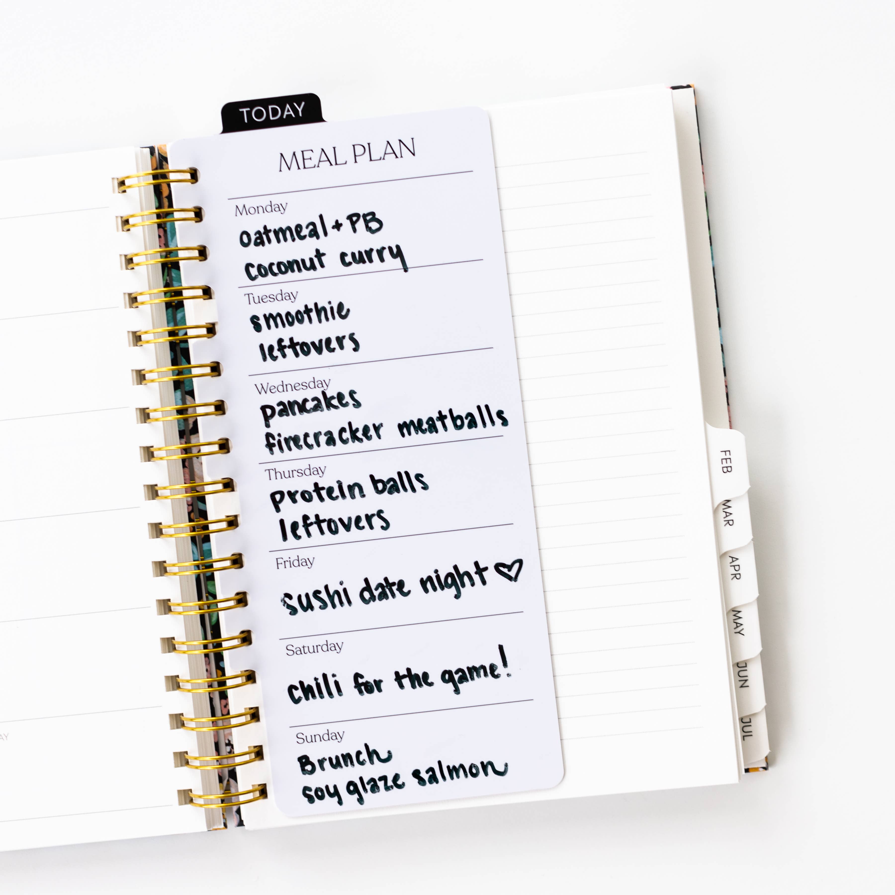 Dry Erase Meal Planner Dashboard